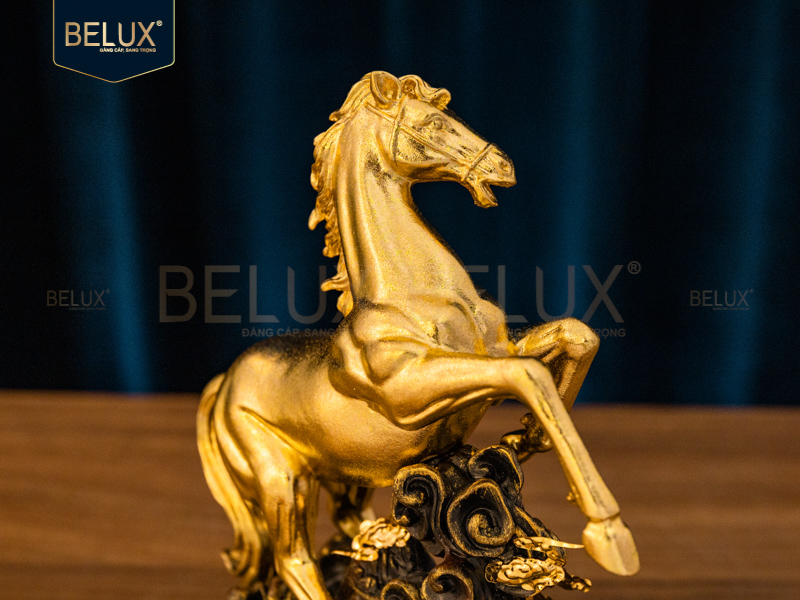 Tượng Ngựa phong thủy dát vàng 24k&nbsp;20×16.5x24cm